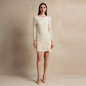 NWT - 3.1 Phillip Lim - Hand Embroidered Hairpin Lace Shift Dress Antique White